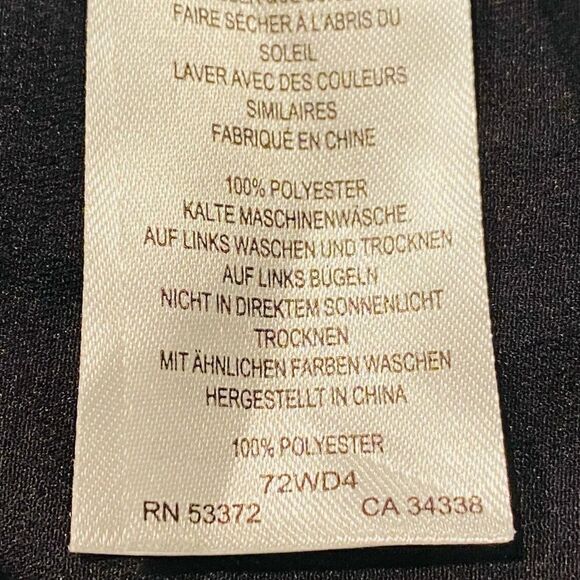 French Connection Black Waterflower 3/4 Sleeve Top Size 8 - Picture 6 of 6